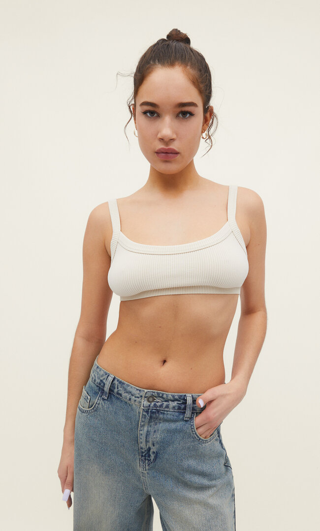 

Stradivarius Nahtlose Bralette Beige XS