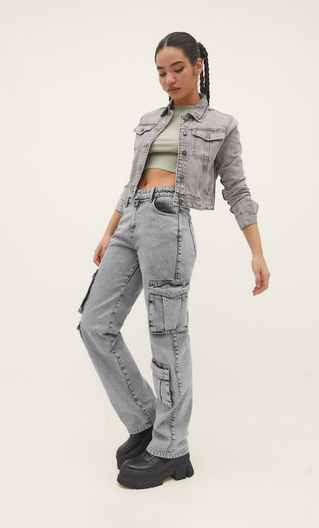 Stradivarius Shirt mit Bateau-Ausschnitt Khaki S