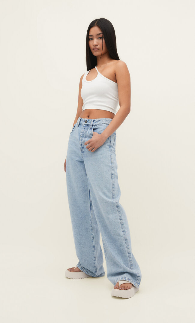 

Stradivarius Nahtloses, asymmetrisches Top Ecru M