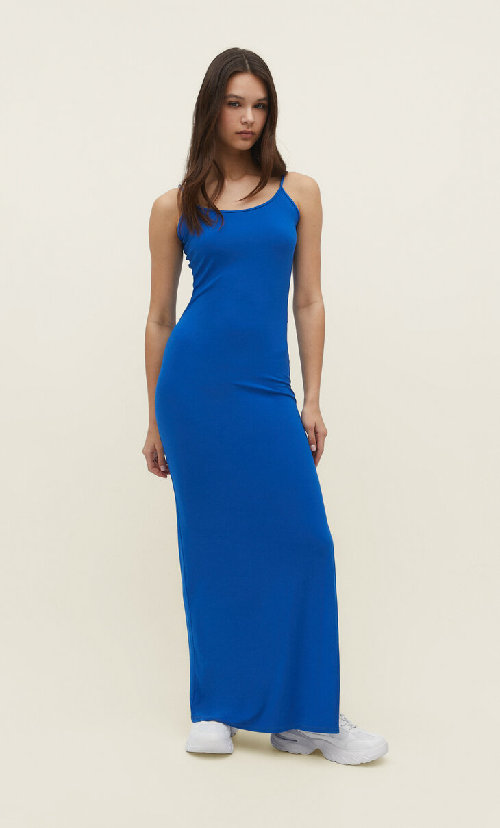 Vestido largo ajustado tirantes
