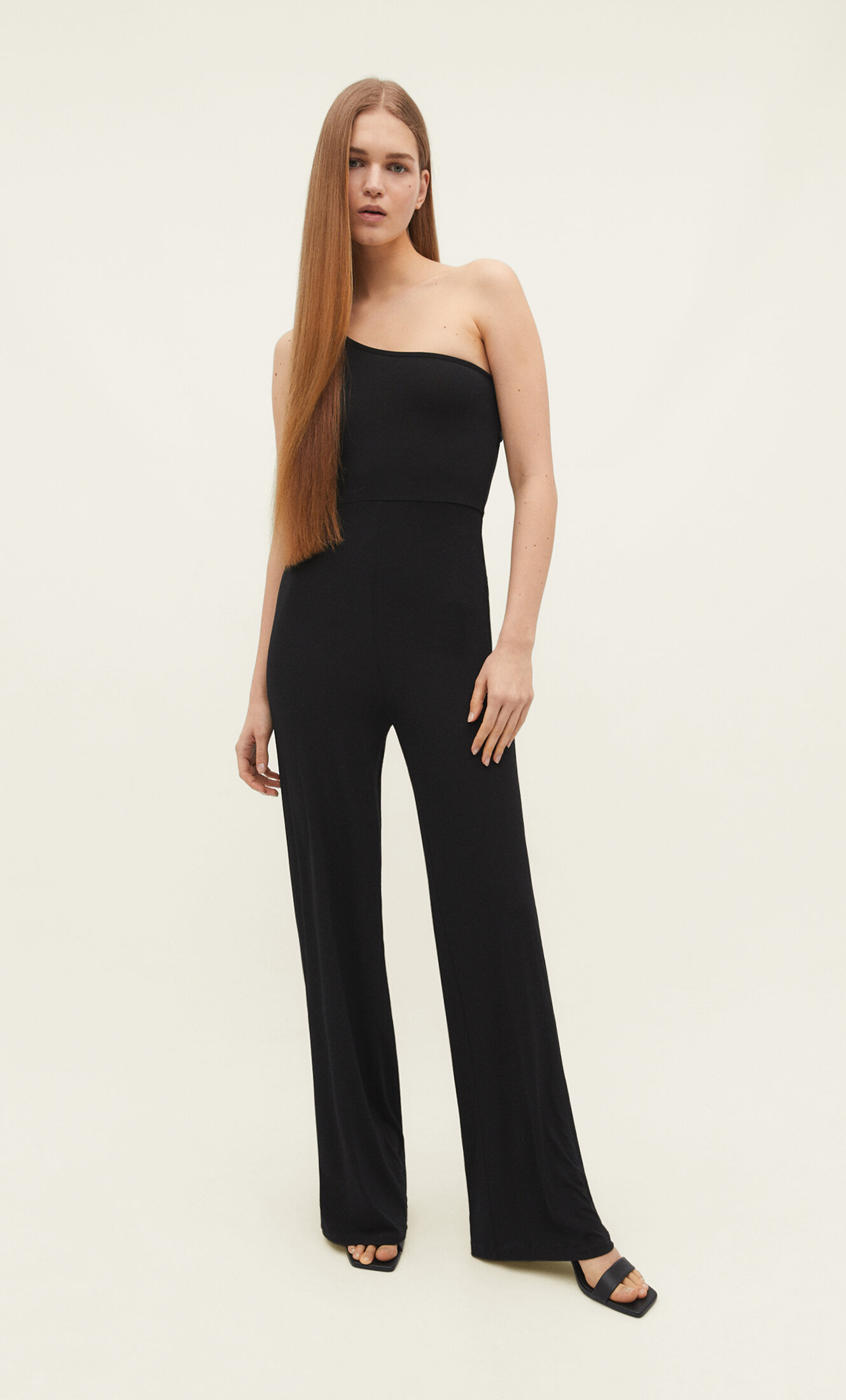 stradivarius black jumpsuit