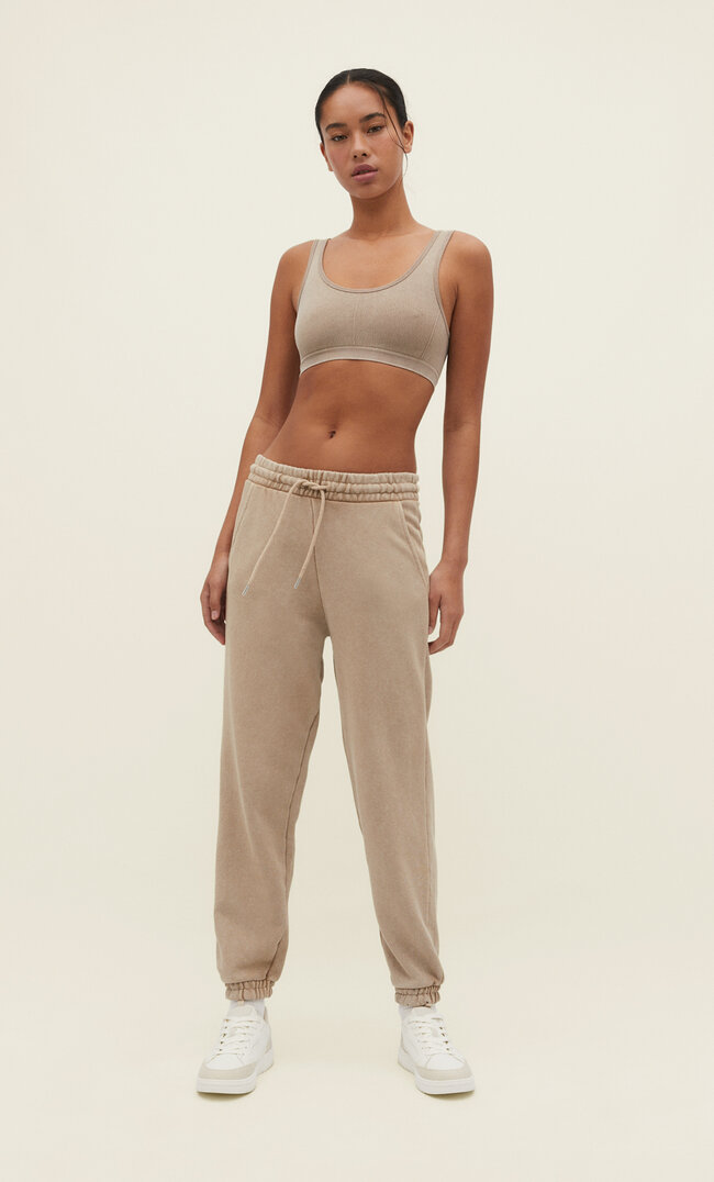 

Stradivarius Joggerhose Aus Plüsch Steingrau Xl