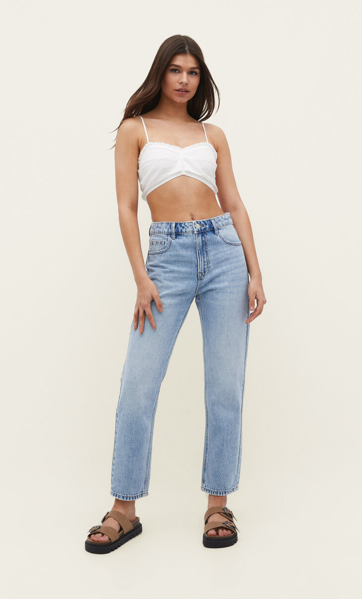 Jeans mom fit mid rise