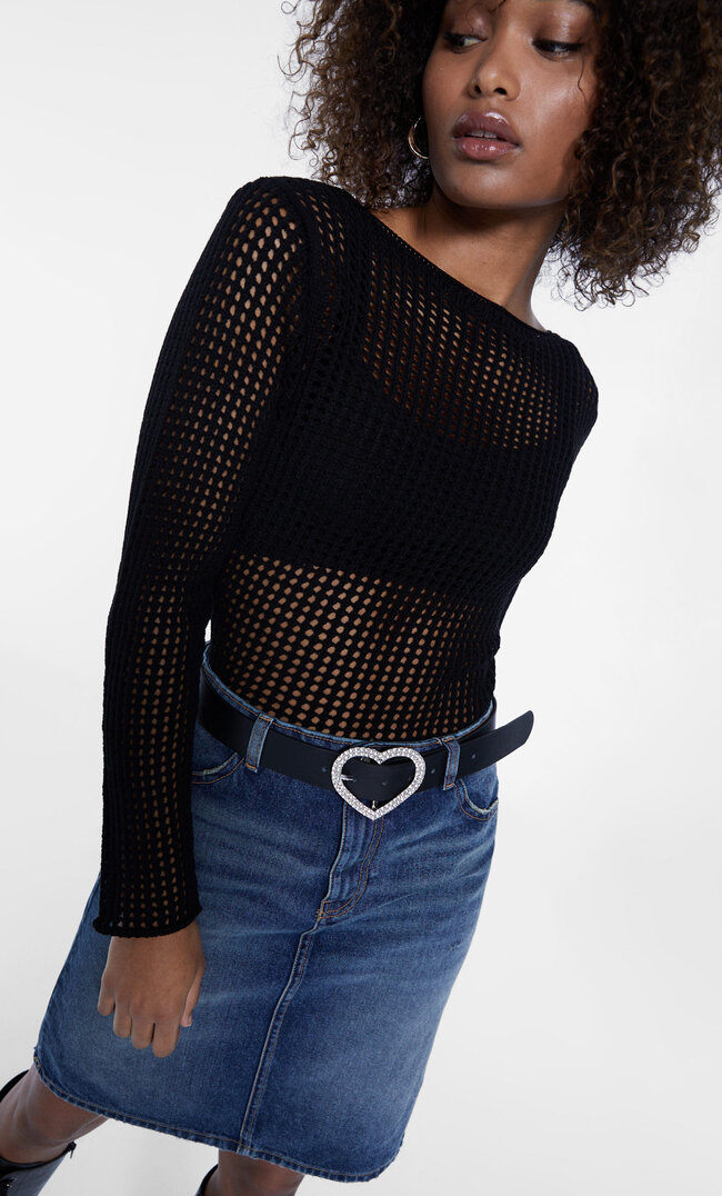 

Stradivarius Pullover Mit Lochmuster Schwarz Xl