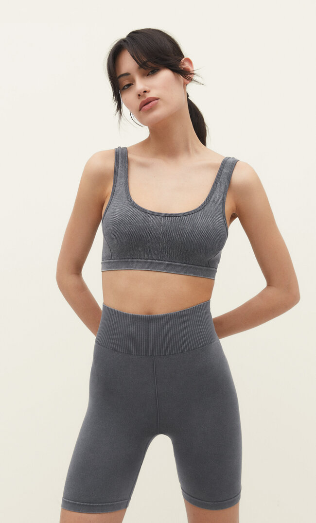 

Stradivarius Kolarki Z Efektem Sprania Szary Xl