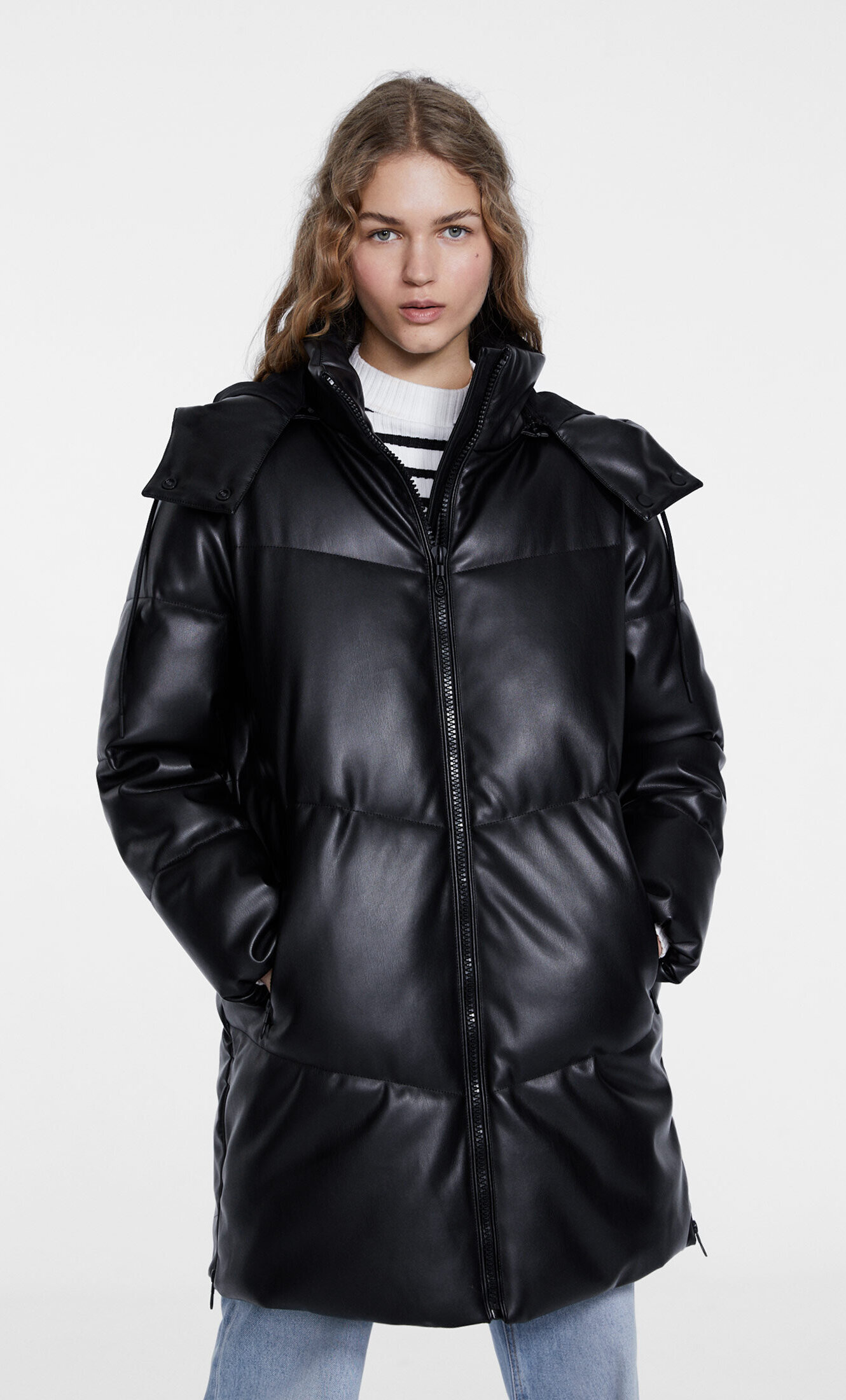 stradivarius quilted coat