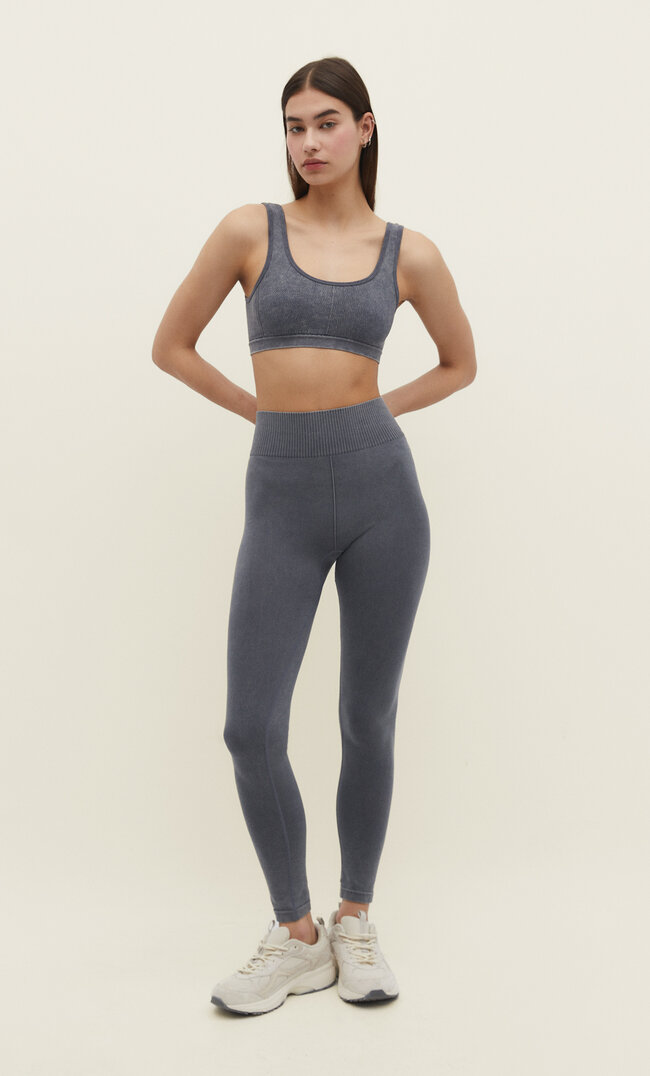 

Stradivarius Sportleggings Im Washed-Look Grau M