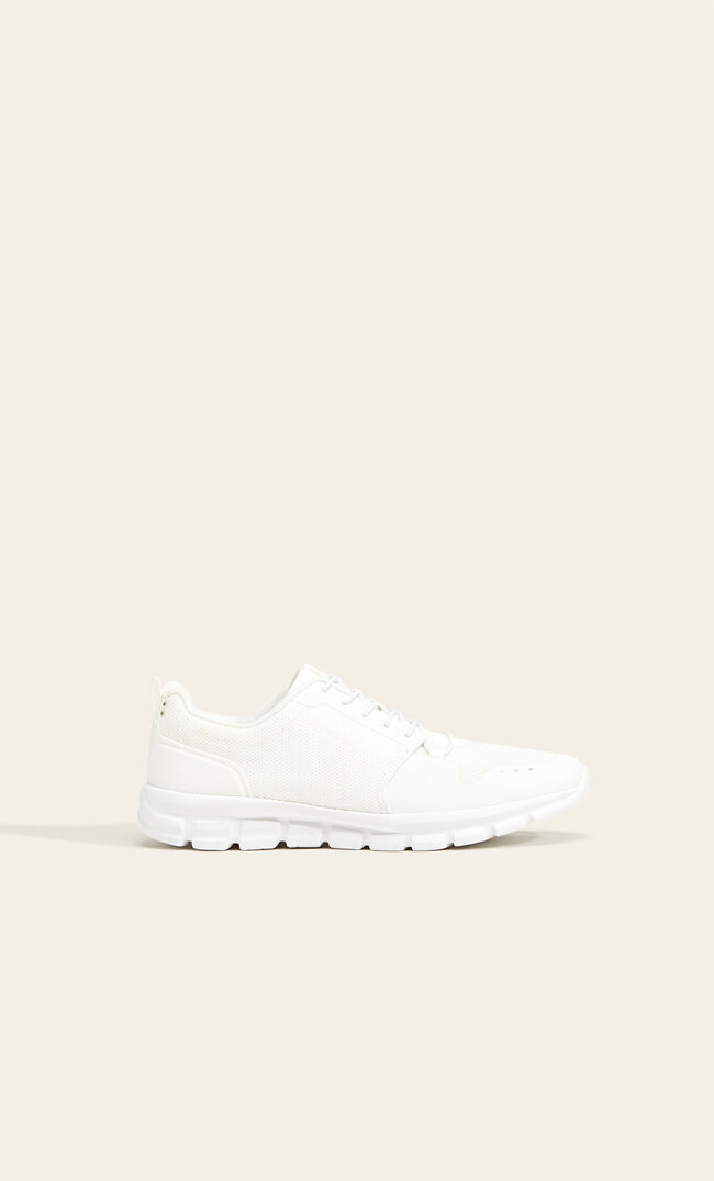 

Stradivarius Buty sportowe z dzianiny BIAŁY 41