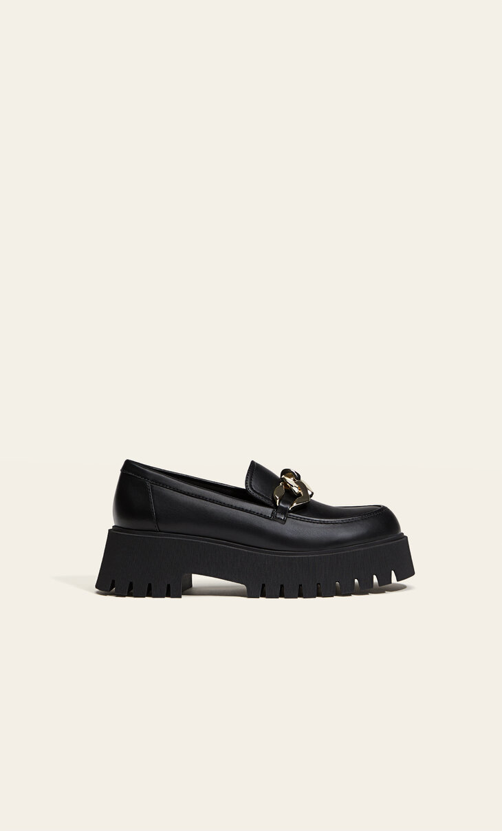 Track loafers with chain