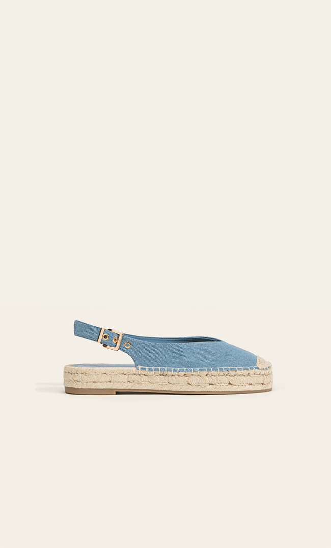 

Stradivarius Jeans-Espadrilles mit offener Ferse Denimblau 37