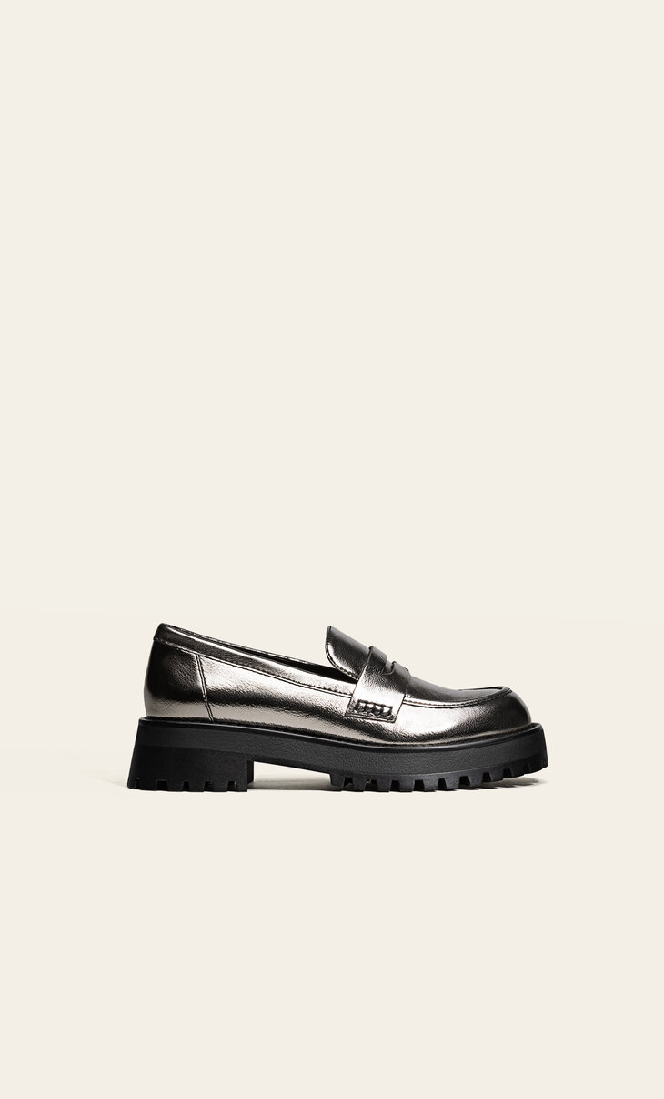 Silver loafers