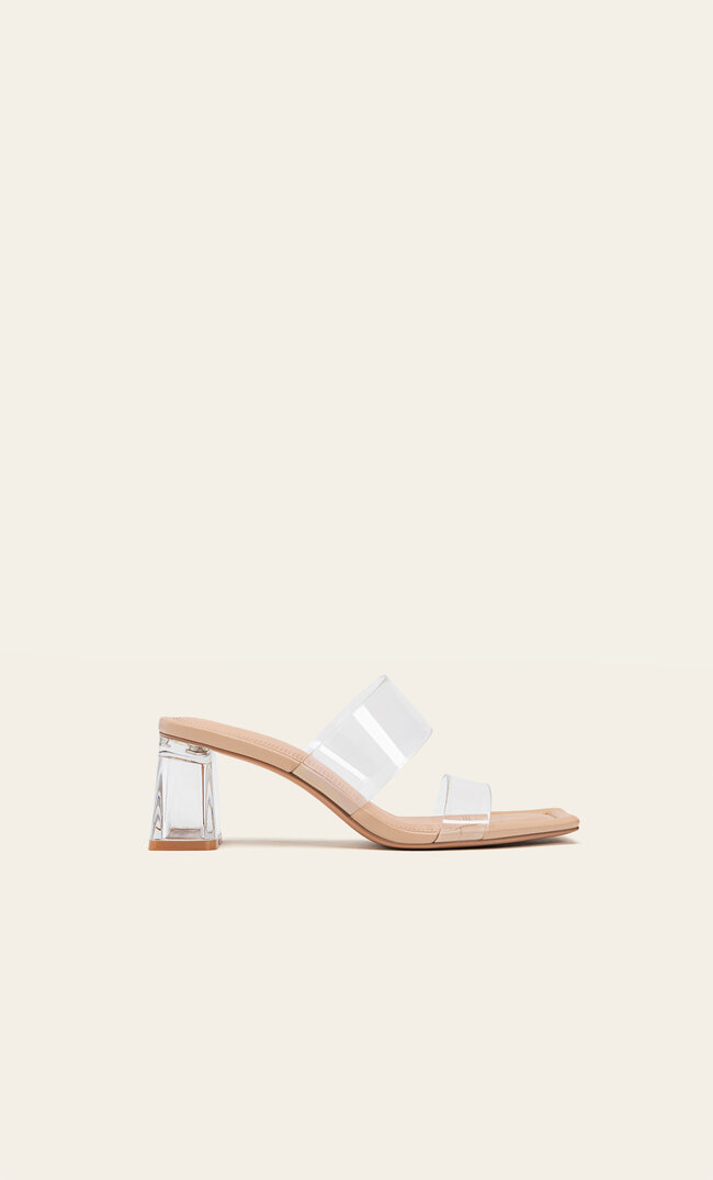 

Stradivarius Sandale mit Absatz aus Vinyl NATURFARBEN 36