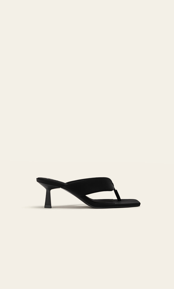 Black high-heel sandals