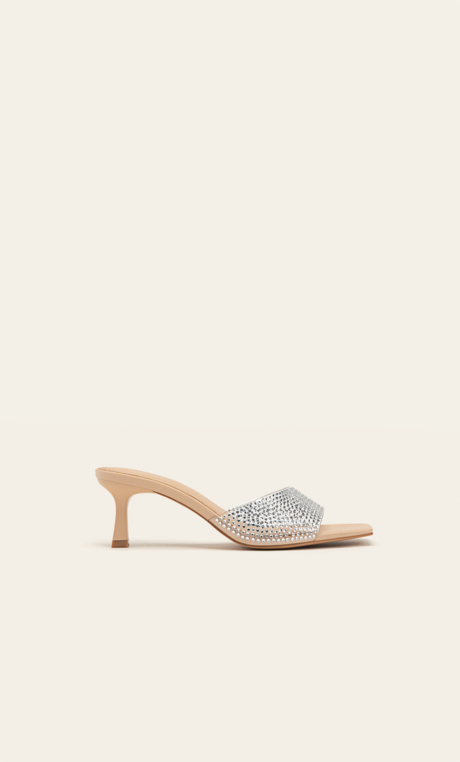 

Stradivarius Absatzsandalen Mit Strass Beige 35