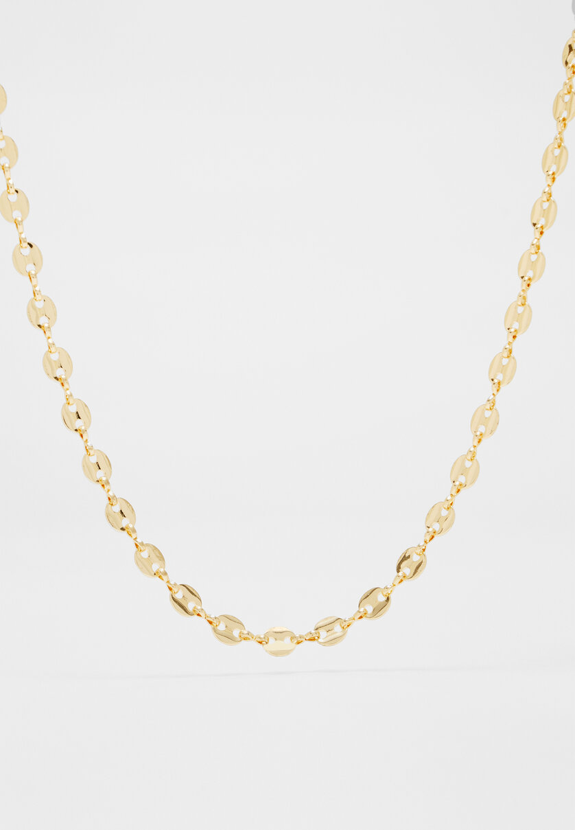Chain link necklace. Gold plated.