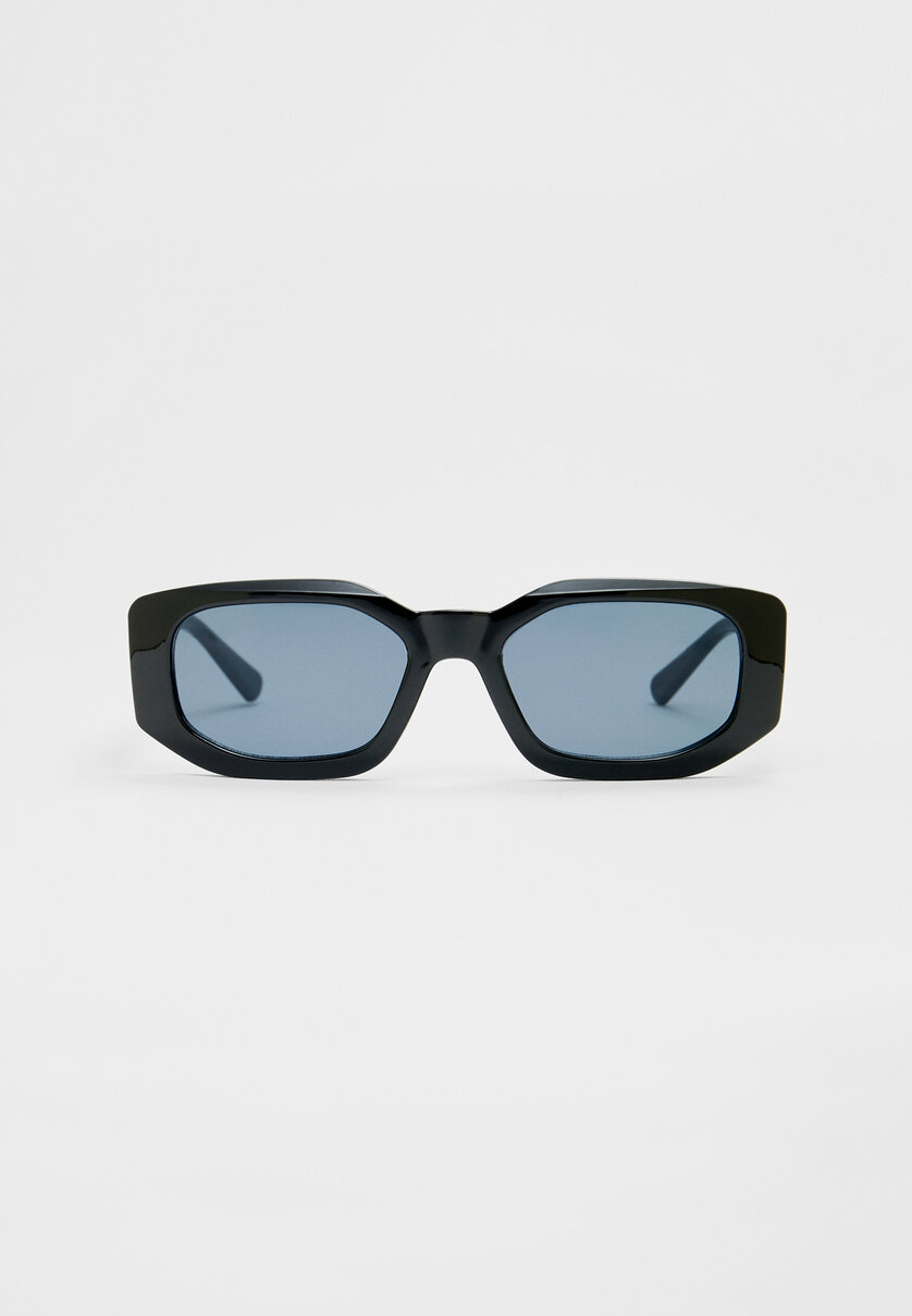 Rektangulära solglasögon med resinbågar