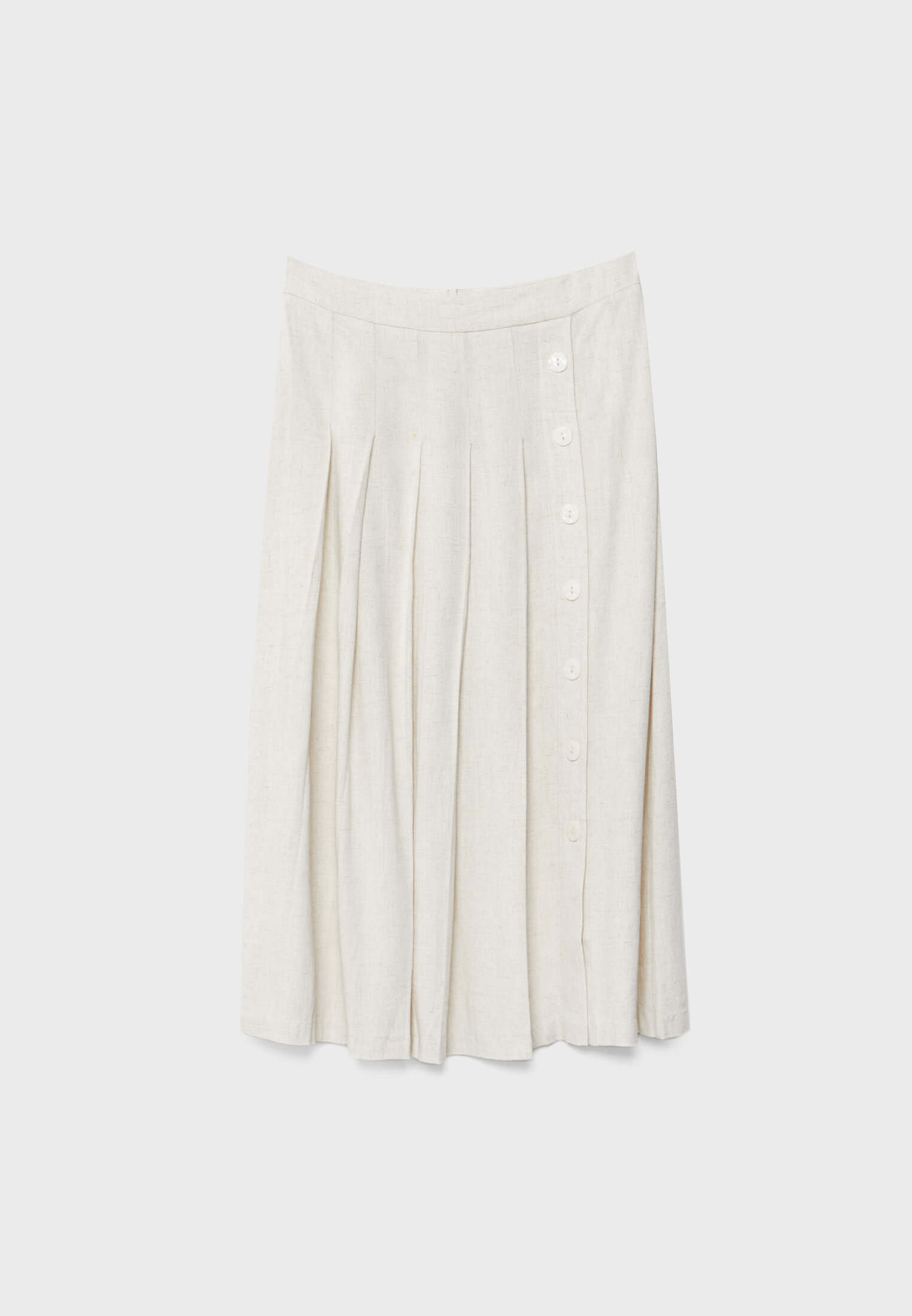 Stradivarius pleated midi outlet skirt in white