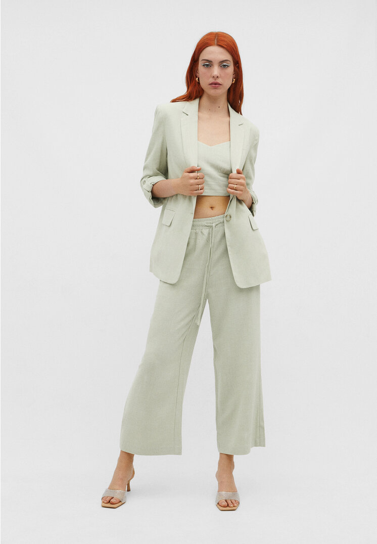 

Stradivarius Culotte mit Leinenanteil Grün S