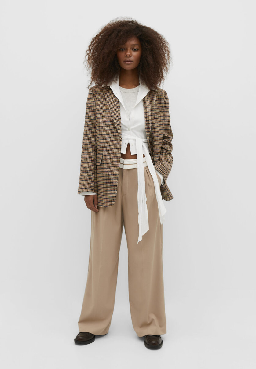 Trousers with turn-down waist
