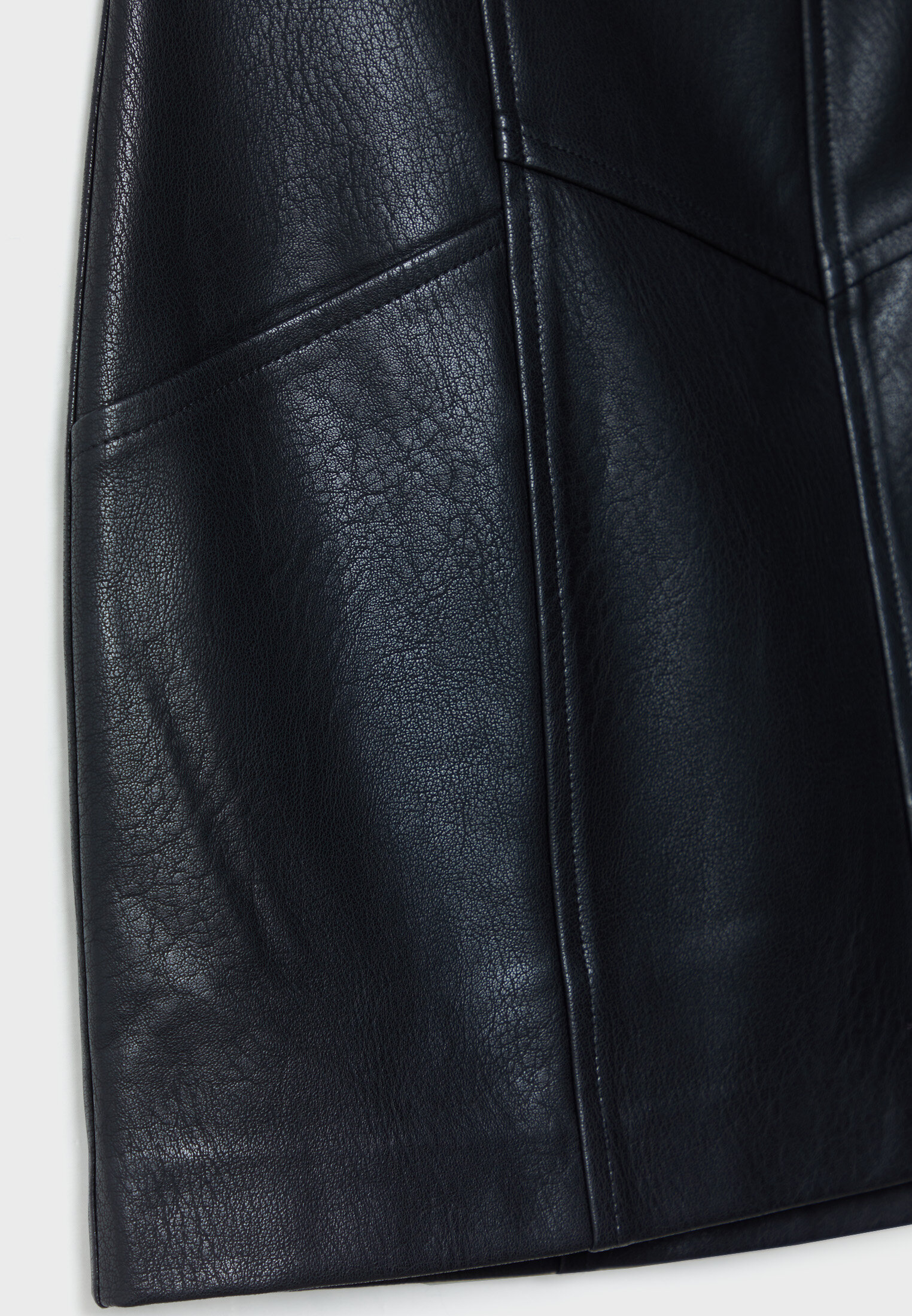Faux leather mini skirt with seam detail - Women's fashion
