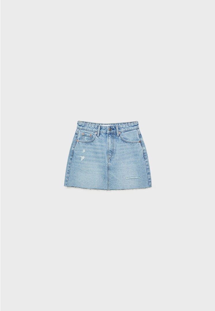 Denim mini skirt - Women's fashion