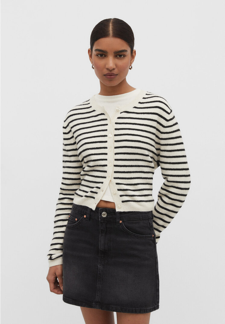 

Stradivarius Jeansowa spódnica mini Czarny denim 32