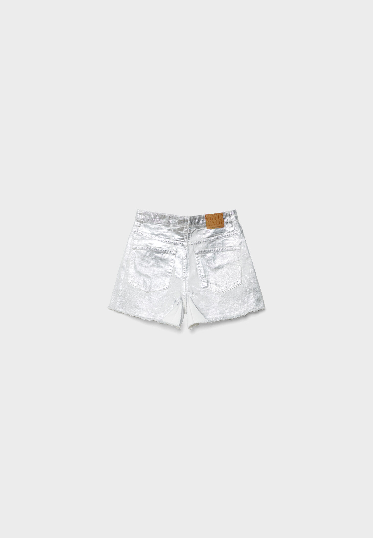 White metallic shorts sale