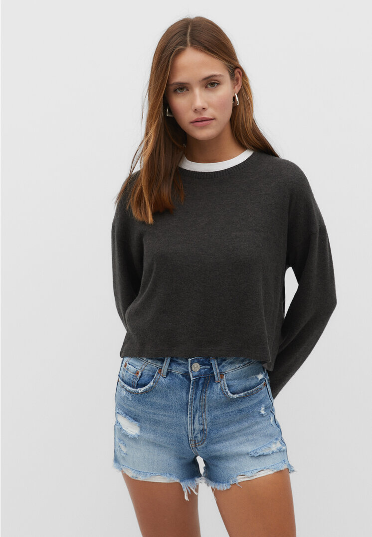 

Stradivarius Jeansshorts mit Rissen Jeansblau 32