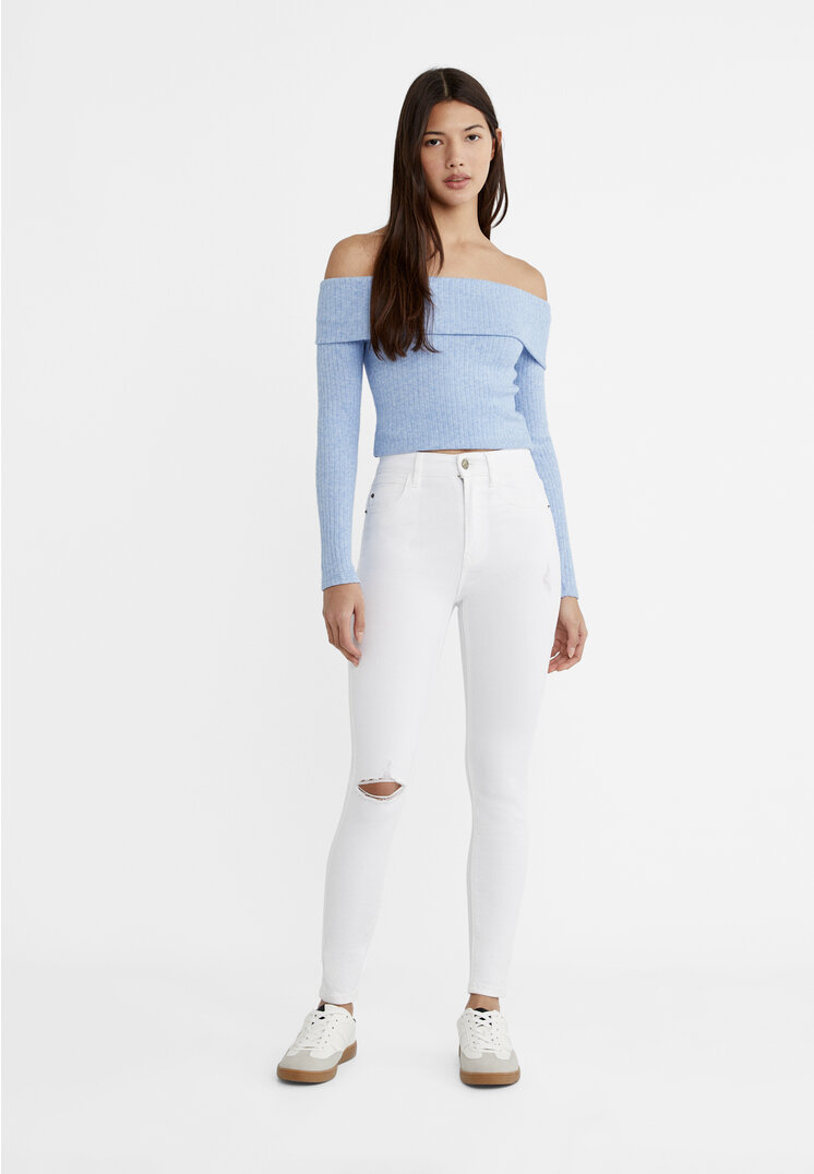 

Stradivarius Regular Jeans im Skinny-Fit 1400 Weiß 42