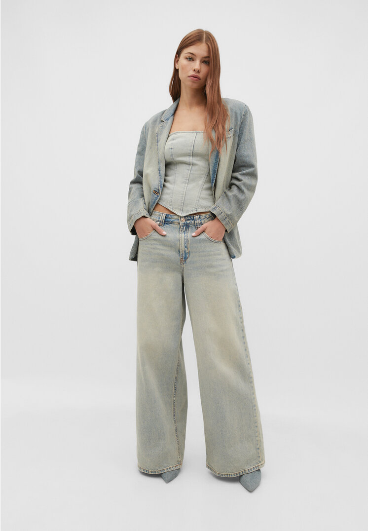 

Stradivarius Jeansy z bardzo szerokimi nogawkami Denim 36