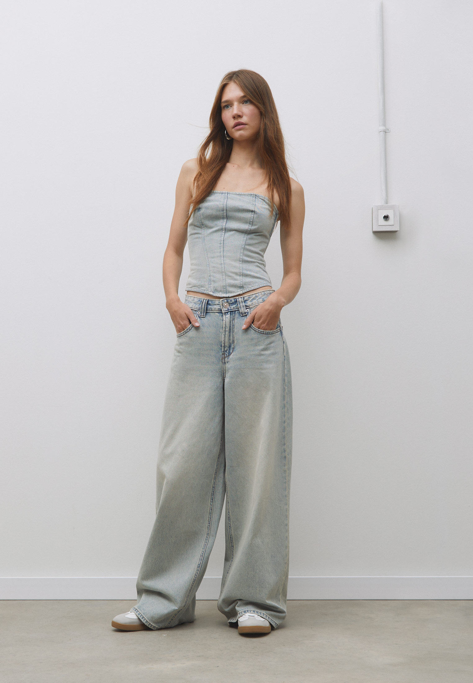 Stradivarius wide cheap leg jeans