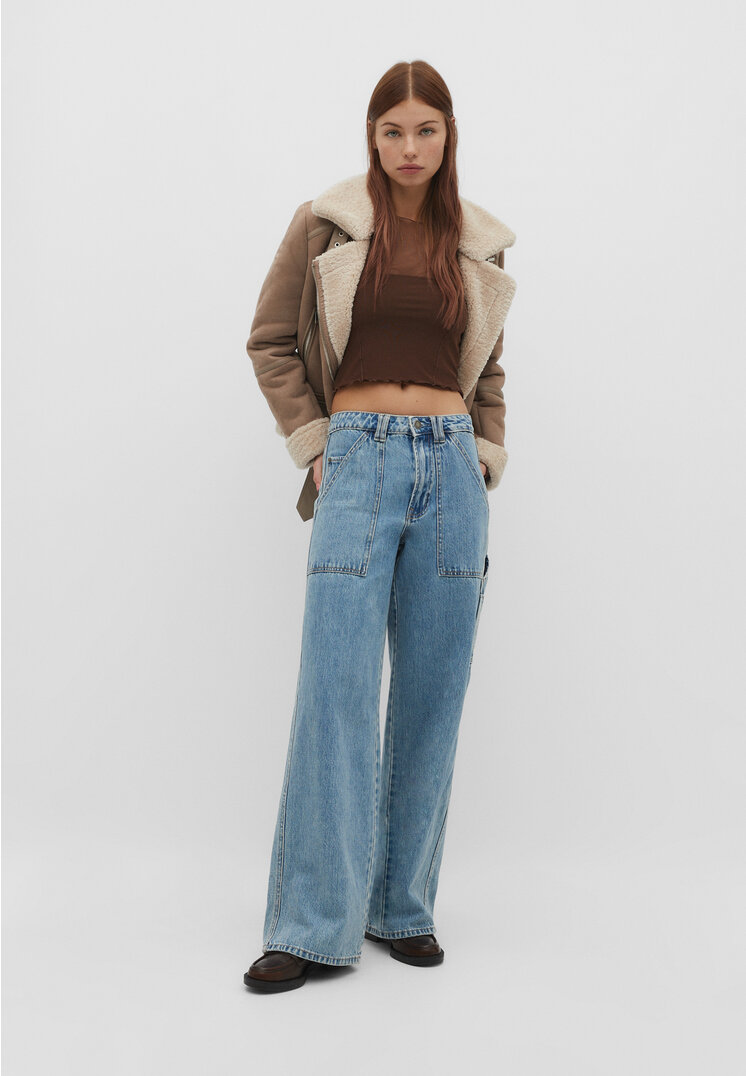 

Stradivarius Jeansy carpenter Niebieski denim 42