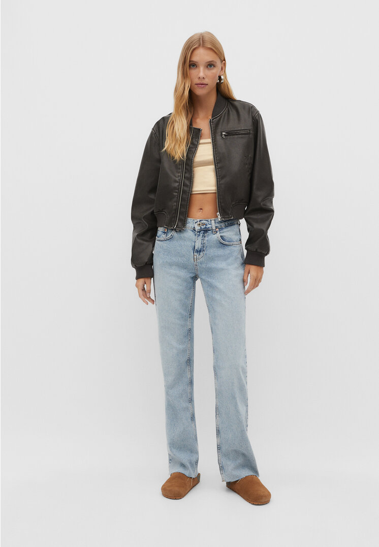 

Stradivarius Jeans im Straight fit mit niedrigem Bund Jeansblau 44