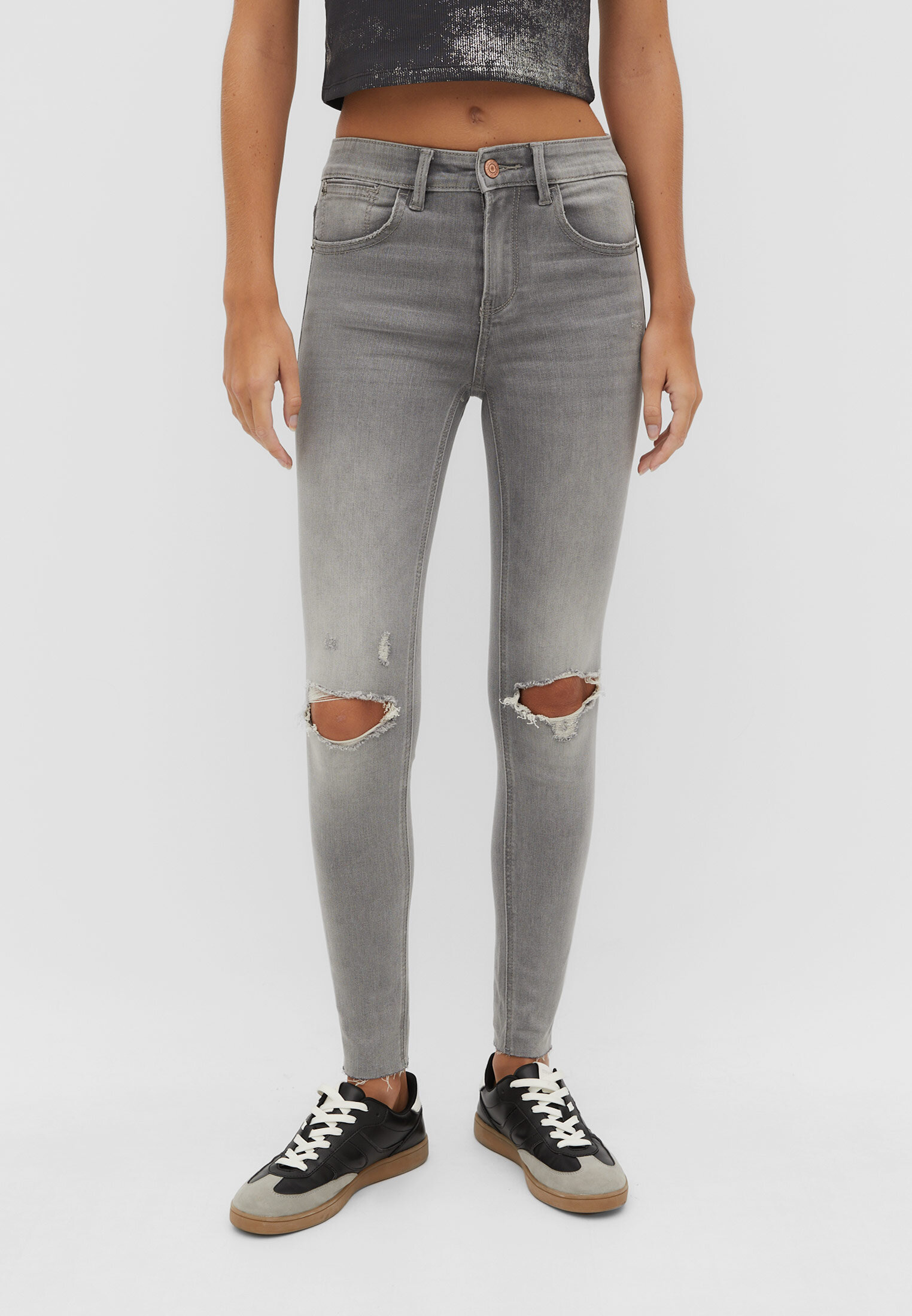 Topshop grey outlet ripped jeans