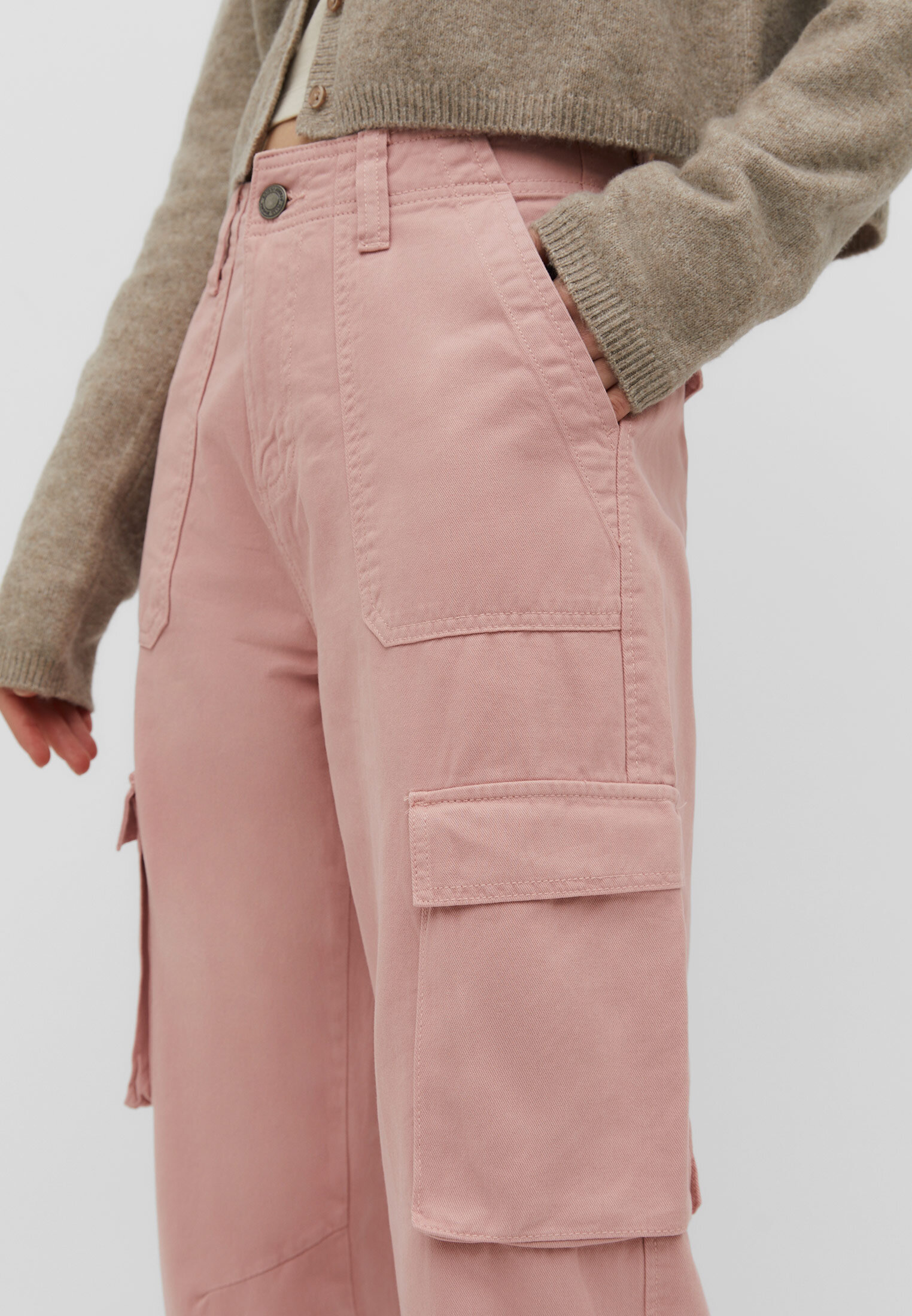 Pantalon rosa stradivarius hot sale