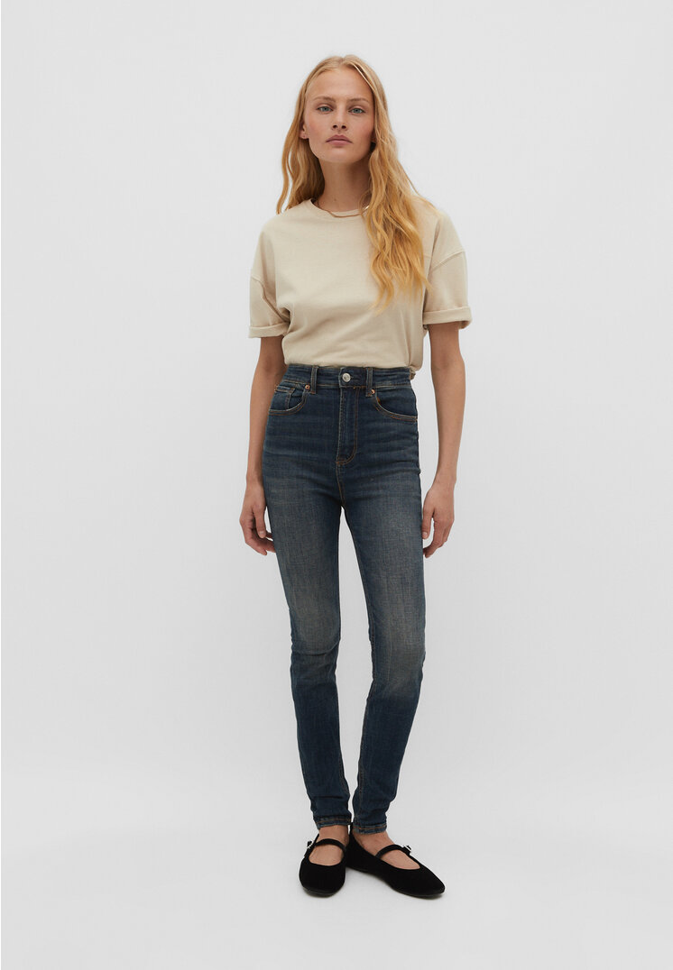 

Stradivarius 1450 Jeansy typu rurki z bardzo wysokim stanem Denim 44