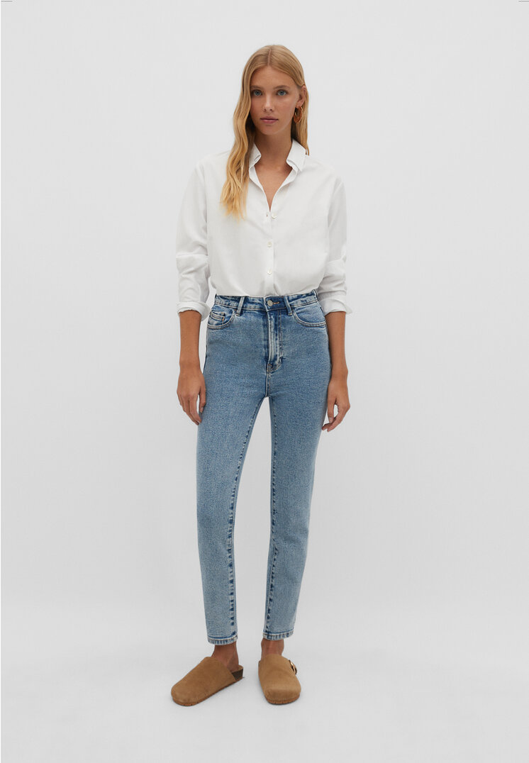 

Stradivarius 1465 Mom-Jeans im Slim-Fit Jeansblau 32