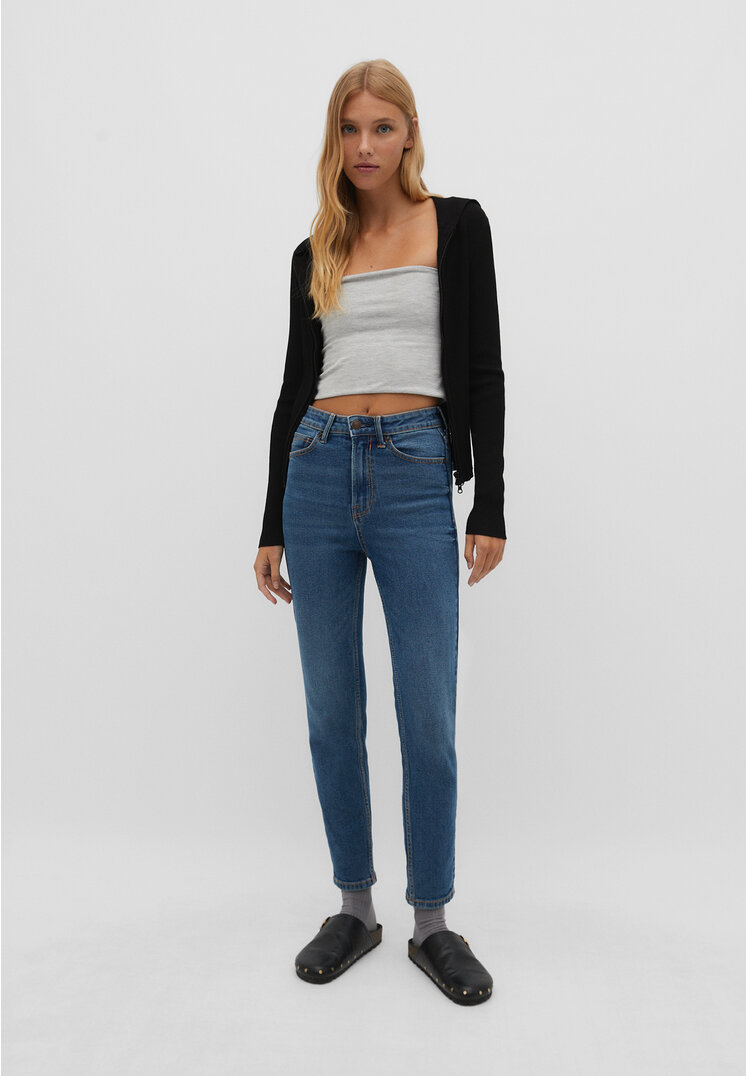 

Stradivarius 1465 Jeansy mom fit typu slim Denim 42