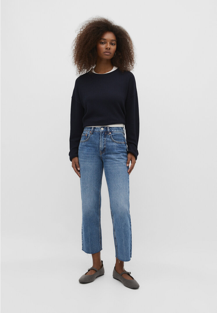 

Stradivarius Cropped-Jeans im Straight-Fit Denim 38