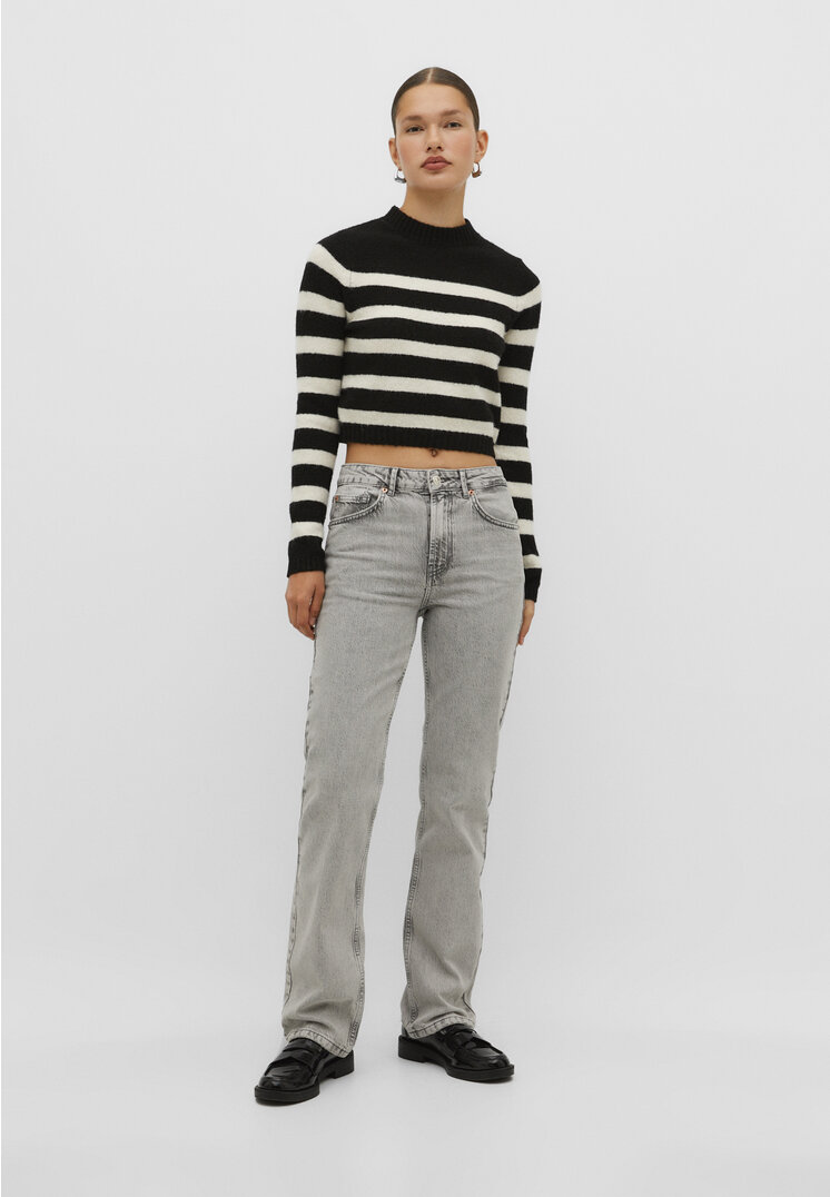

Stradivarius Straight-Fit Jeans D98 im Vintagelook Perlgrau 42