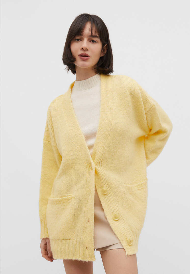 

Stradivarius Oversize-Strickpullover Pastellgelb S