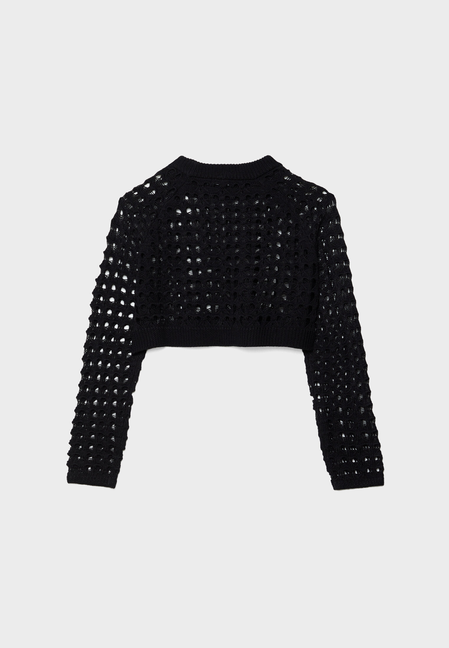 Cropped black knitted jumper sale