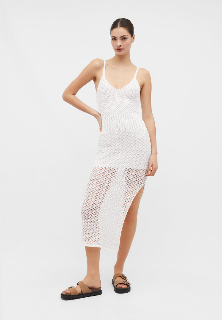 

Stradivarius Häkelkleid mit Trägern Weiß S