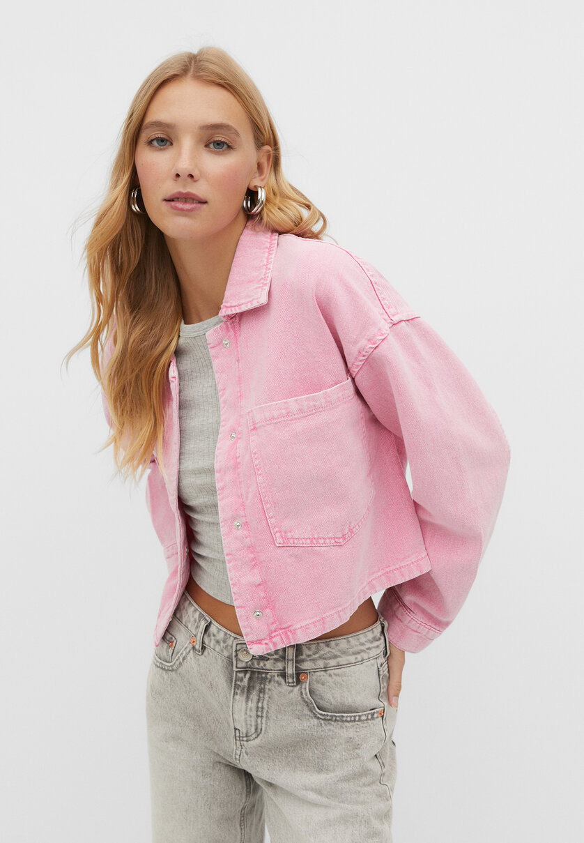 Sobrecamisa sarga crop