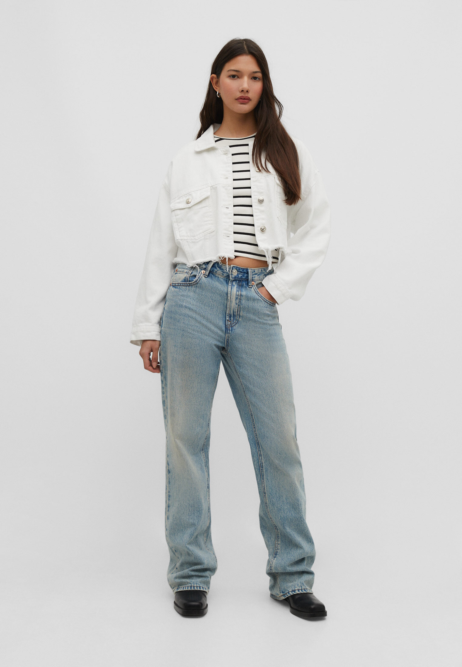 Short denim online stradivarius