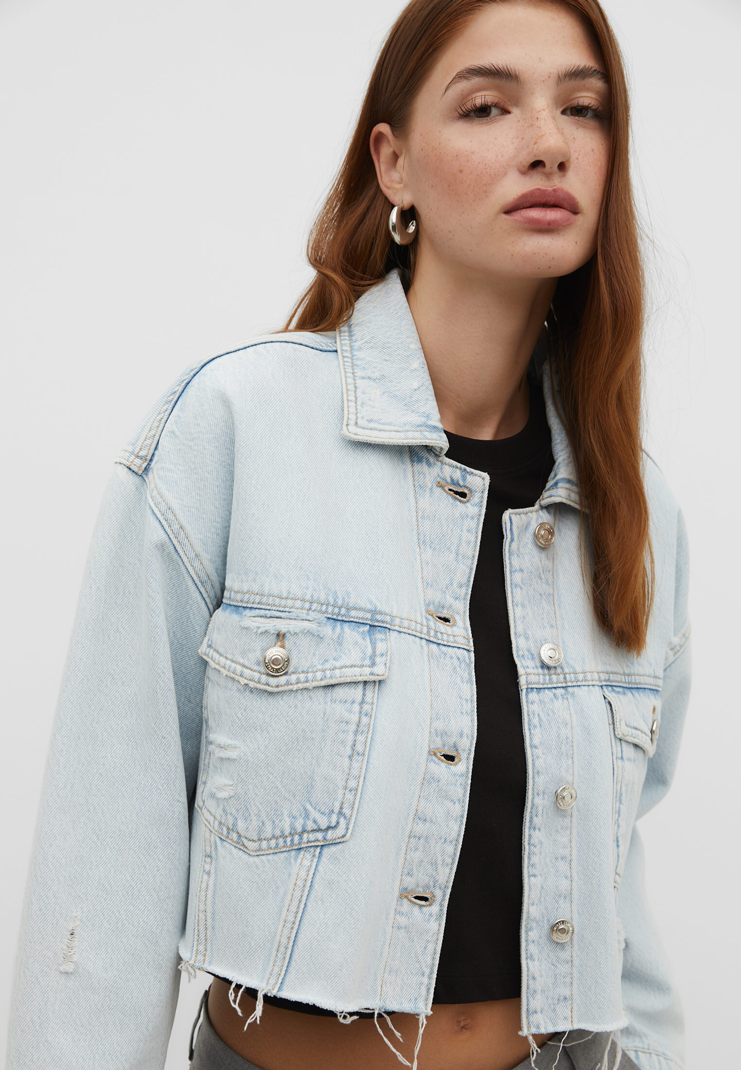 Oversized short 2025 denim jacket