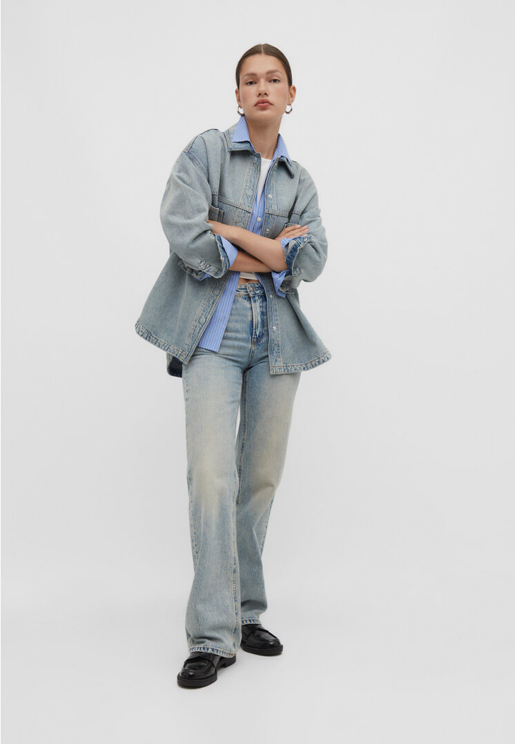 

Stradivarius Jeansowa koszula wierzchnia oversize Denim L