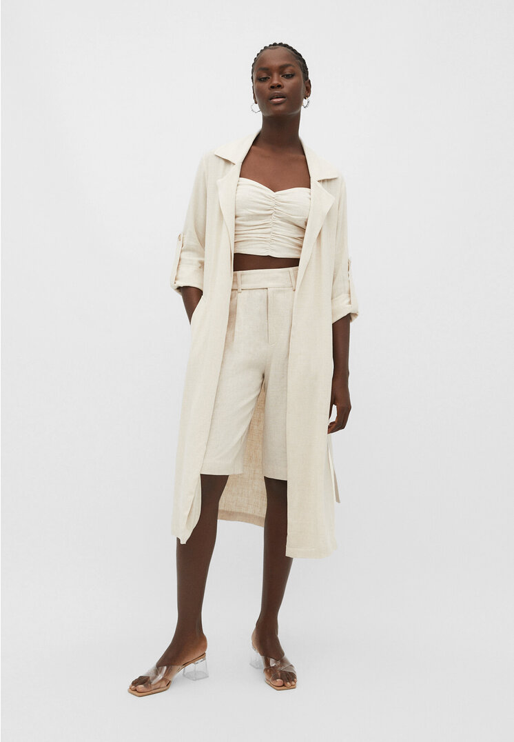 Linen trench store coat zara