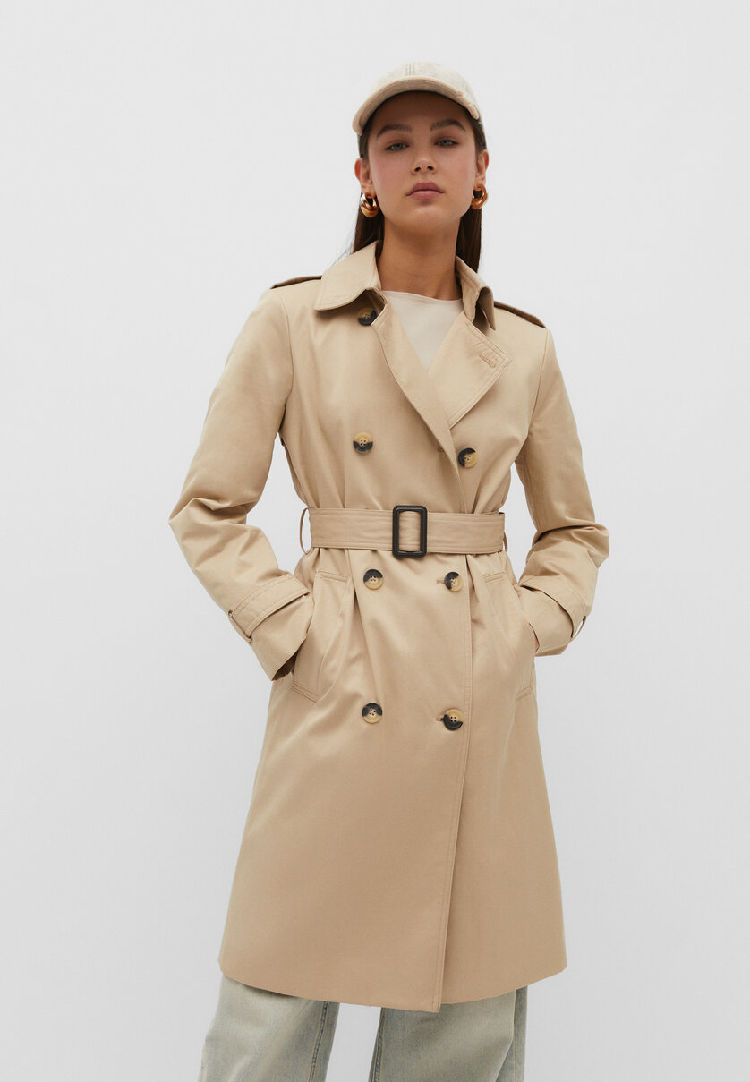Long reinforced trench coat