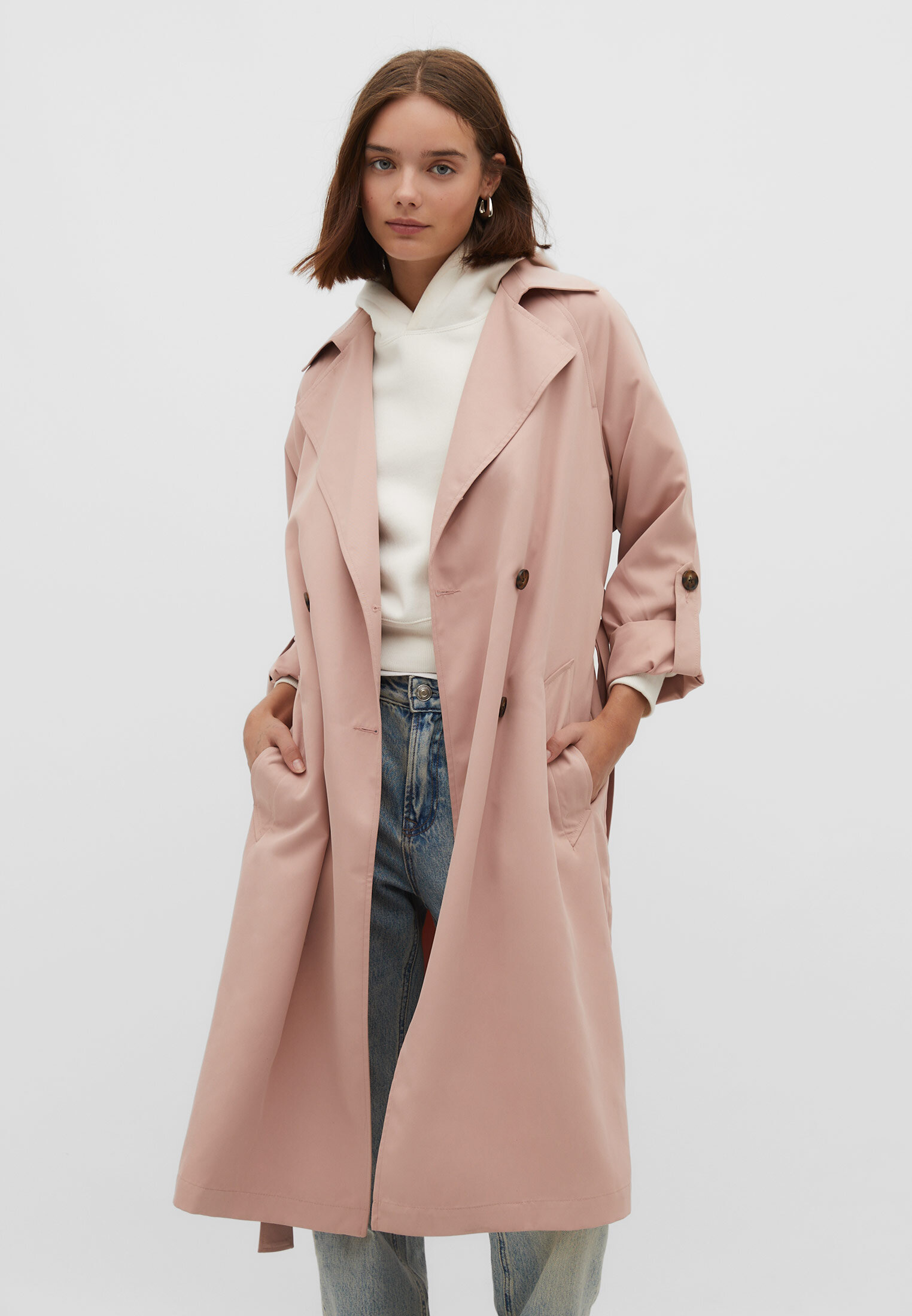 Trench long fluide Mode femme Stradivarius Algerie